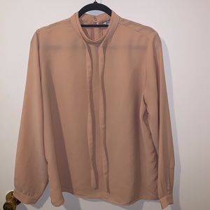 Monki Pastel Tie Neck Blouse
